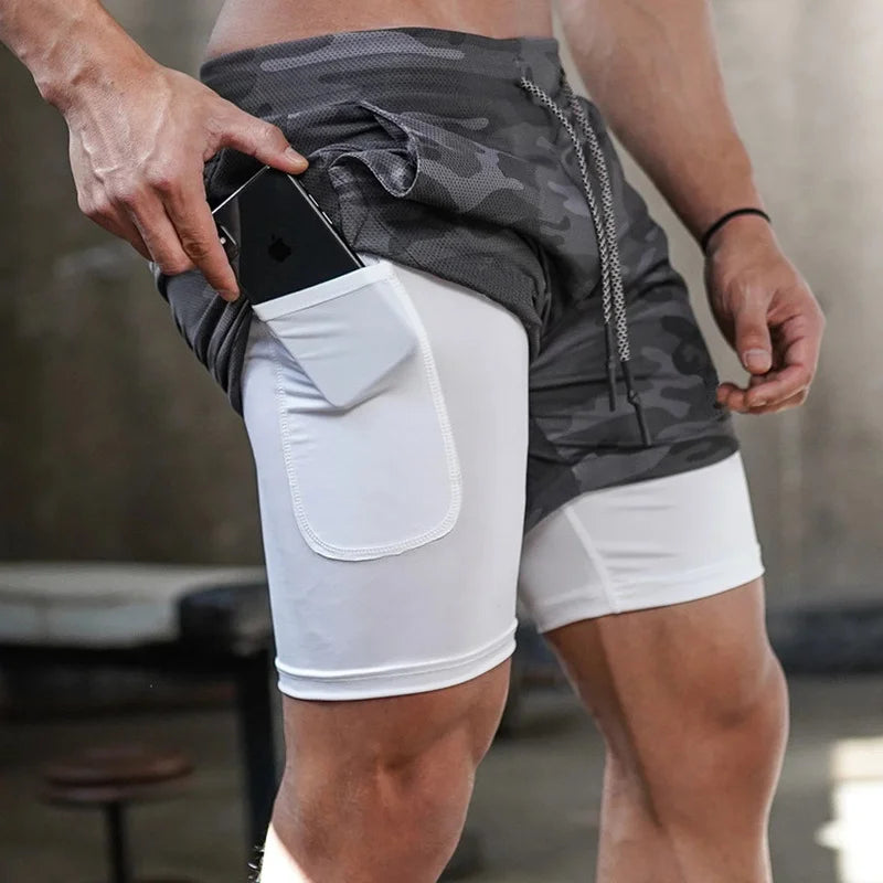 Shorts Camuflado 2 em 1 Quick Dry
